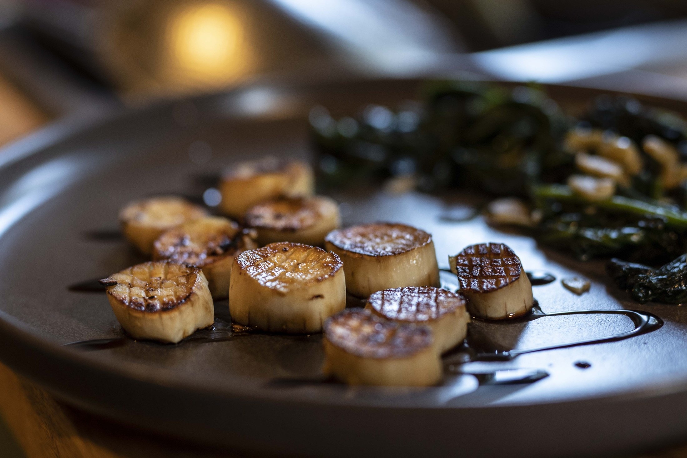 Seared king oyster mushrooms