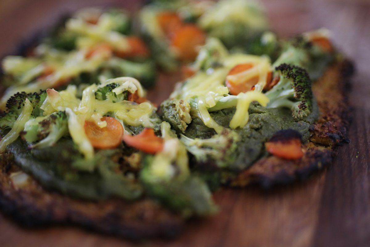 Gluten free pizza with pesto